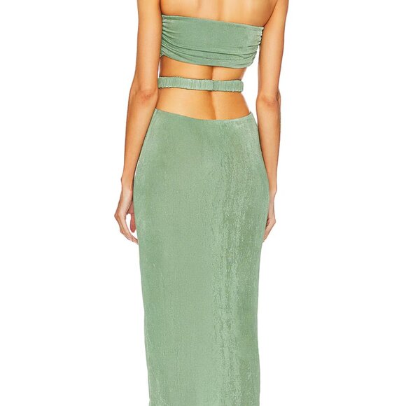 Strapless Green Dress Revolve Dress - Picture 3 of 5